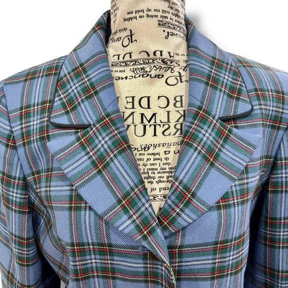 Vintage Pendleton Women’s Size 8 Blue Plaid Pleated Skirt Suit USA 100% Wool - Picture 3 of 7